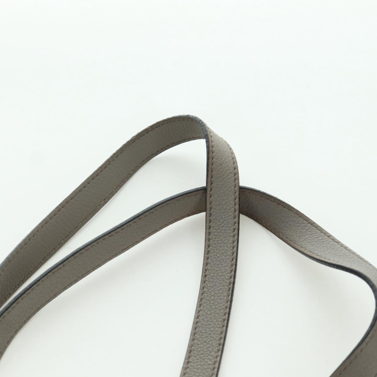PRADA Tote Bag Leather Gray Silver Auth ARZ581V
