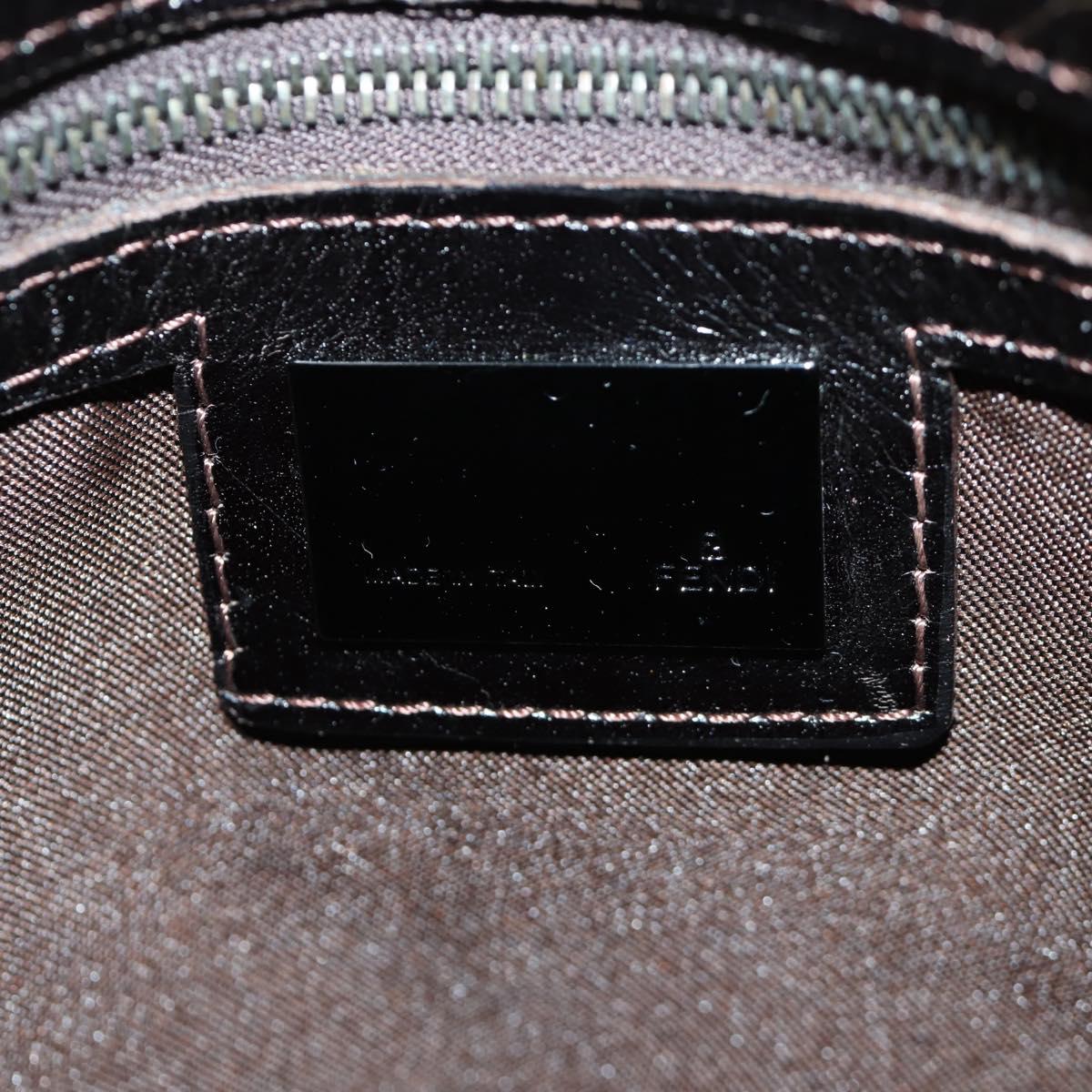 FENDI Zucca Canvas Mamma Baguette Shoulder Bag Black Brown Auth ARZ597SAV