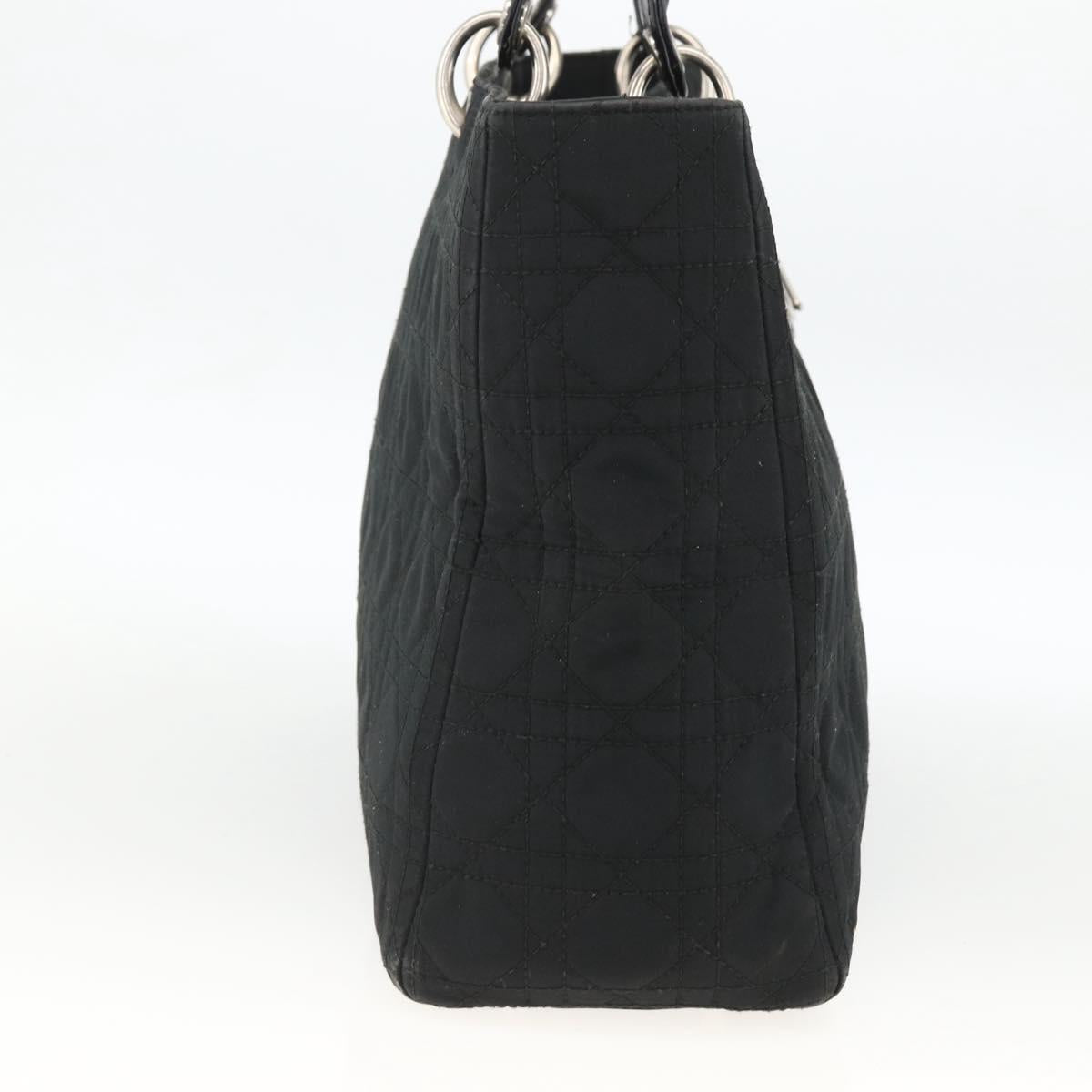 Christian Dior Canage Tote Bag Nylon Black Silver Auth ARZ602