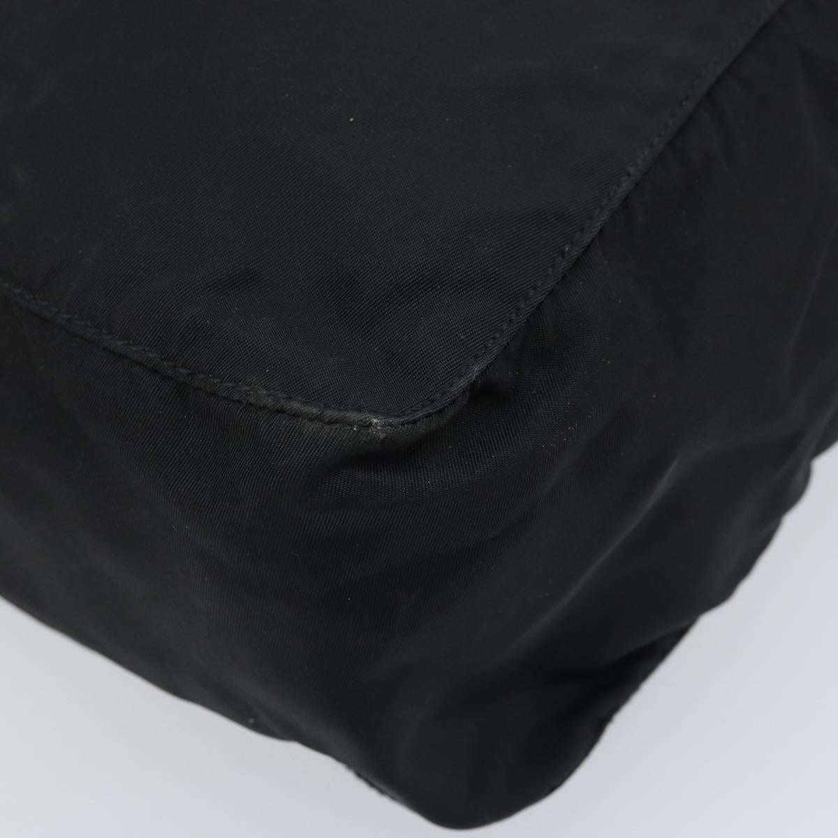 PRADA Hand Bag Nylon Black Silver Auth ARZ607
