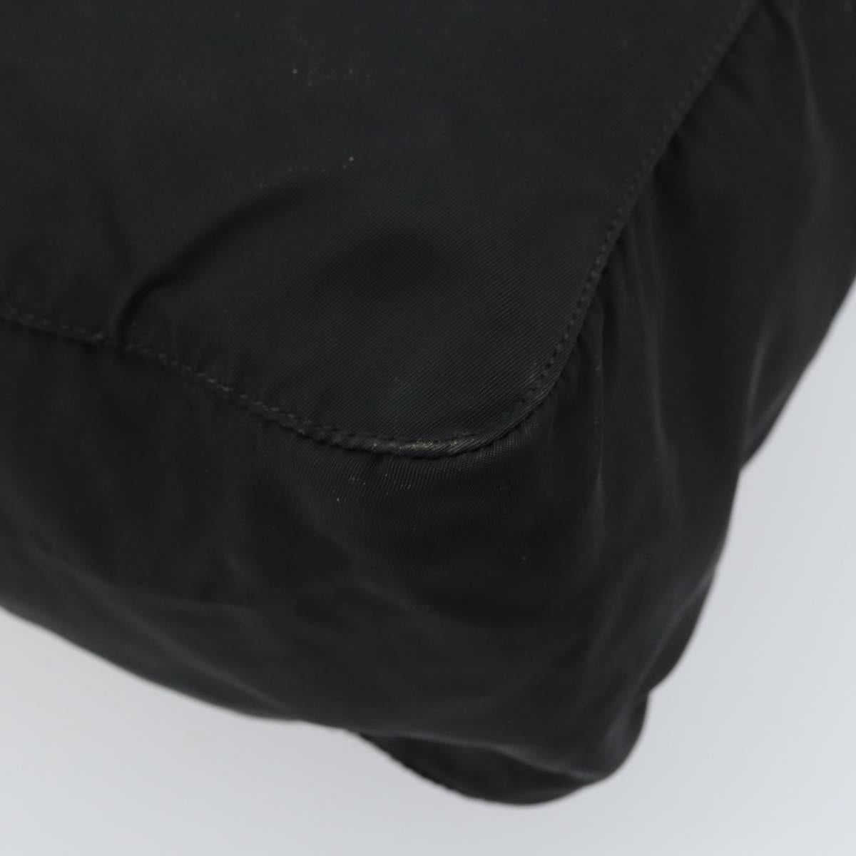 PRADA Hand Bag Nylon Black Silver Auth ARZ607