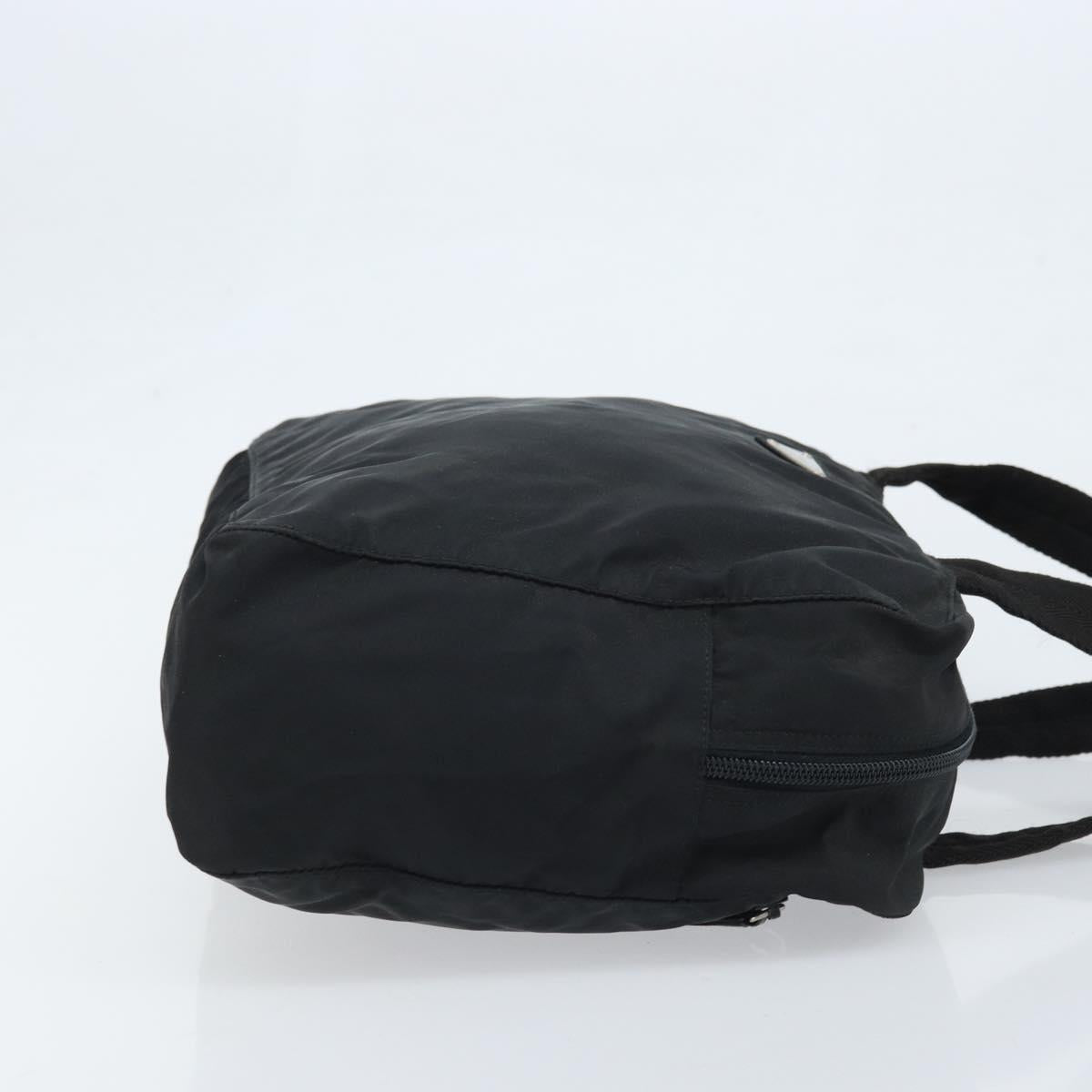 PRADA Hand Bag Nylon Black Silver Auth ARZ607
