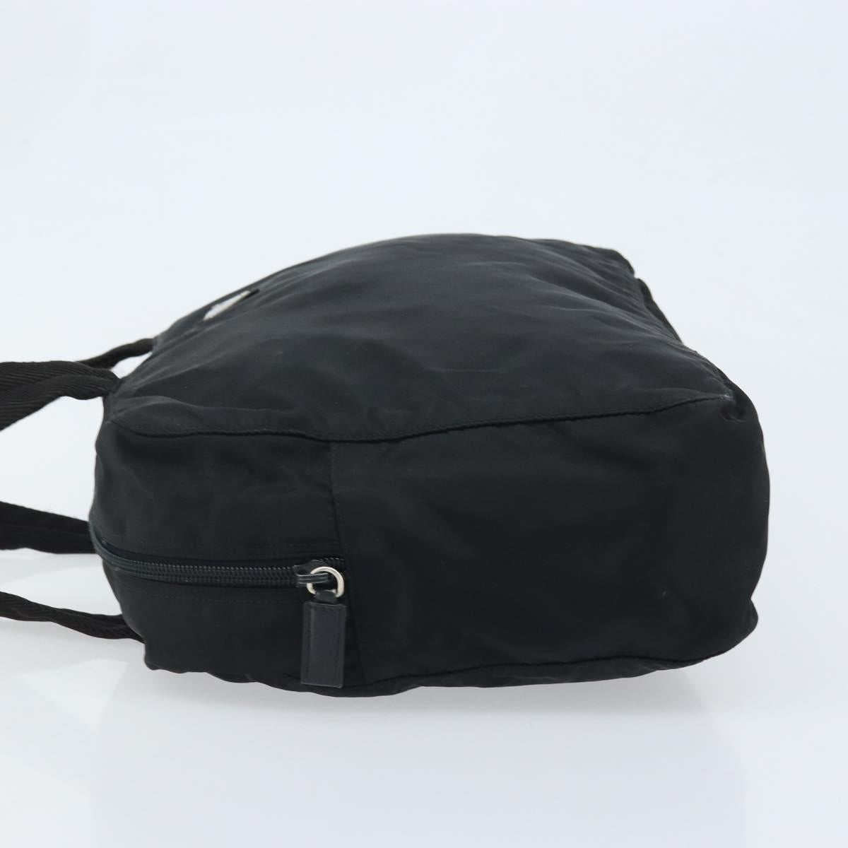 PRADA Hand Bag Nylon Black Silver Auth ARZ607