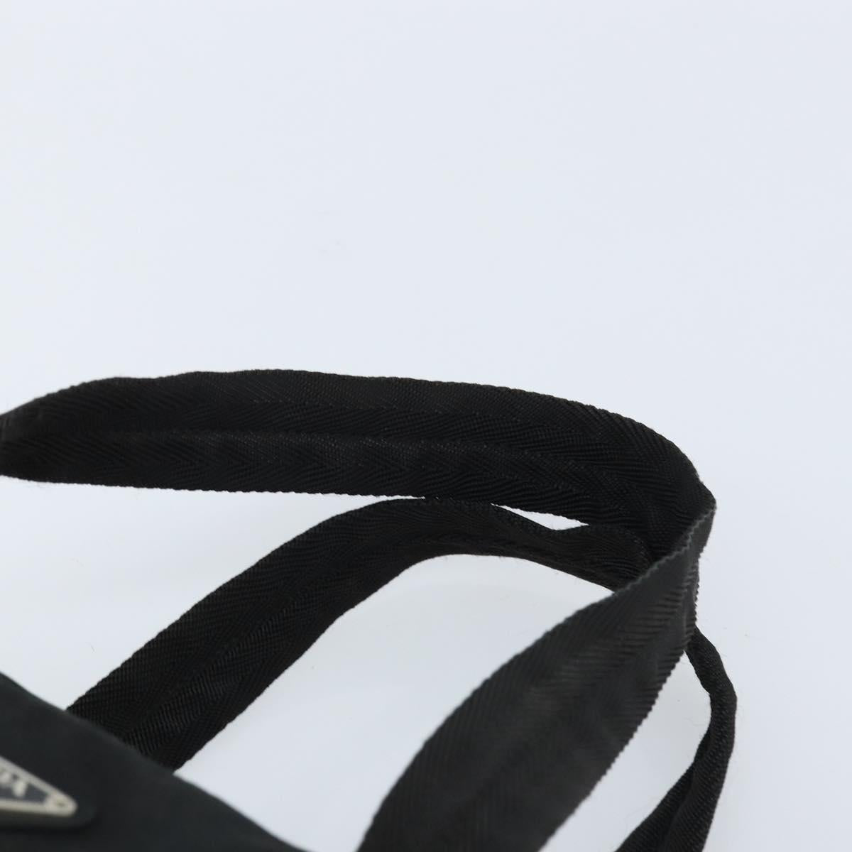 PRADA Hand Bag Nylon Black Silver Auth ARZ607
