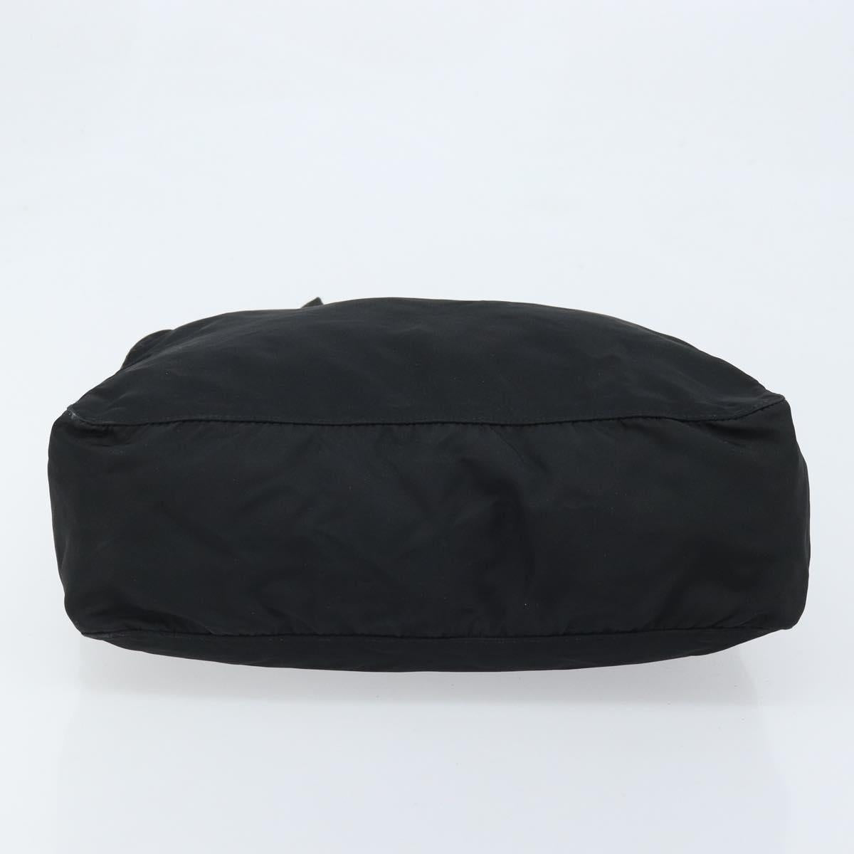 PRADA Hand Bag Nylon Black Silver Auth ARZ607