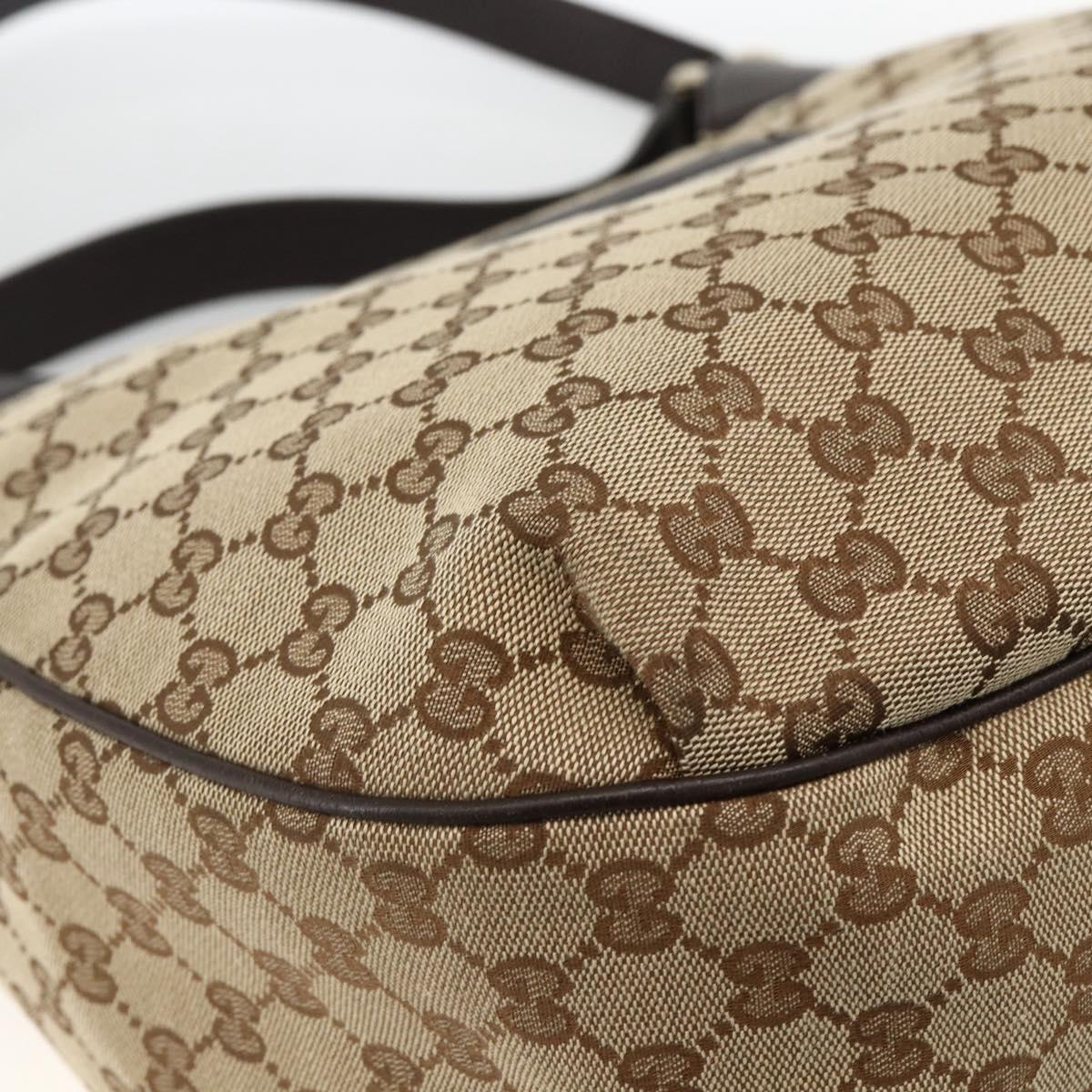 GUCCI GG Canvas Web Sherry Line Shoulder Bag 2way Beige Gold 296851 Auth ARZ642