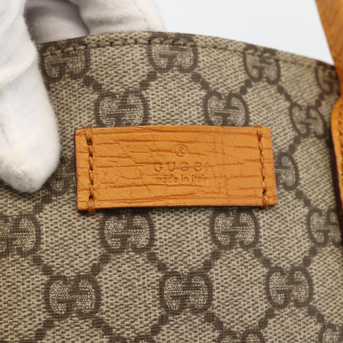GUCCI GG Supreme Tote Bag PVC Beige Silver 91249 Auth ARZ643A