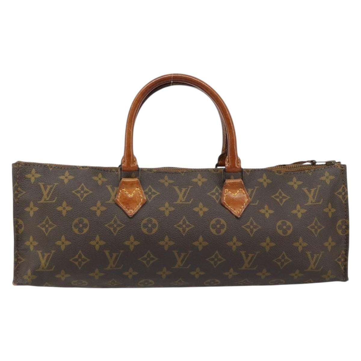 LOUIS VUITTON Monogram Sac Triangle Hand Bag M51360 LV Auth ARZ651
