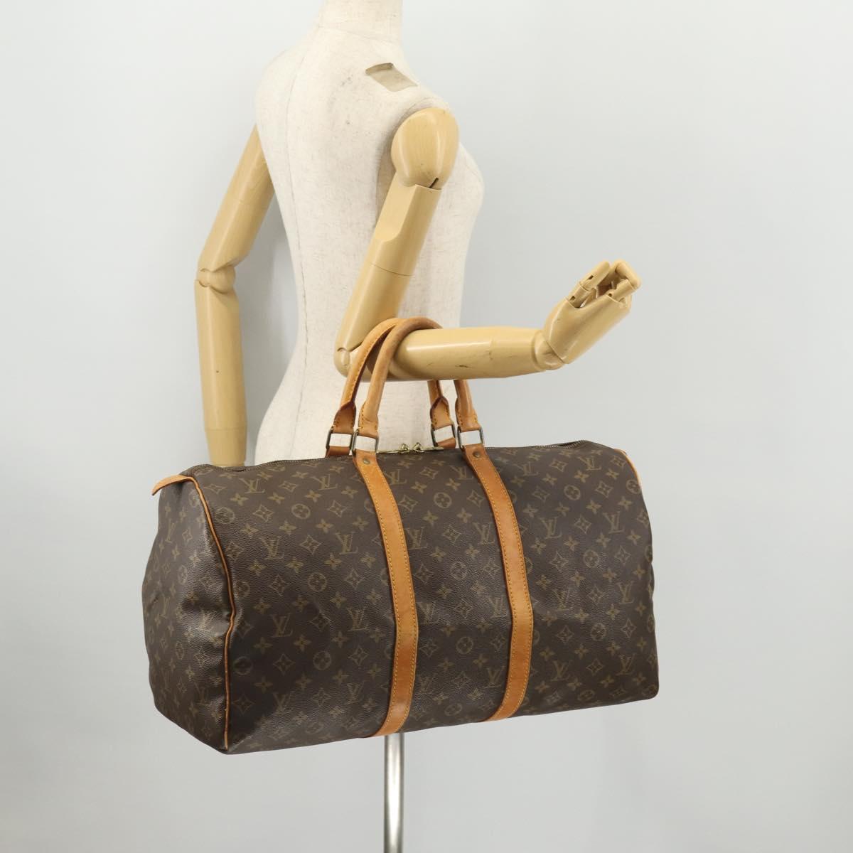 LOUIS VUITTON Monogram Keepall 50 Boston Bag M41426 LV Auth ARZ655