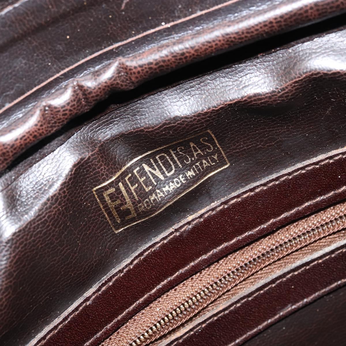 FENDI Zucca Canvas Shoulder Bag Black Brown Auth ARZ659