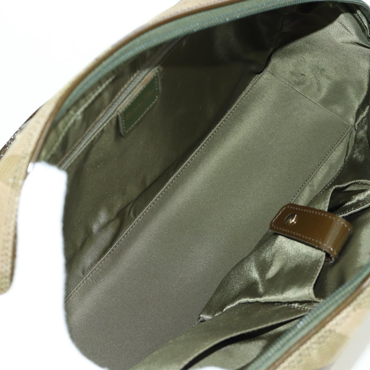 Christian Dior Camouflage Hand Bag Suede Khaki Gold Auth ARZ664SAV