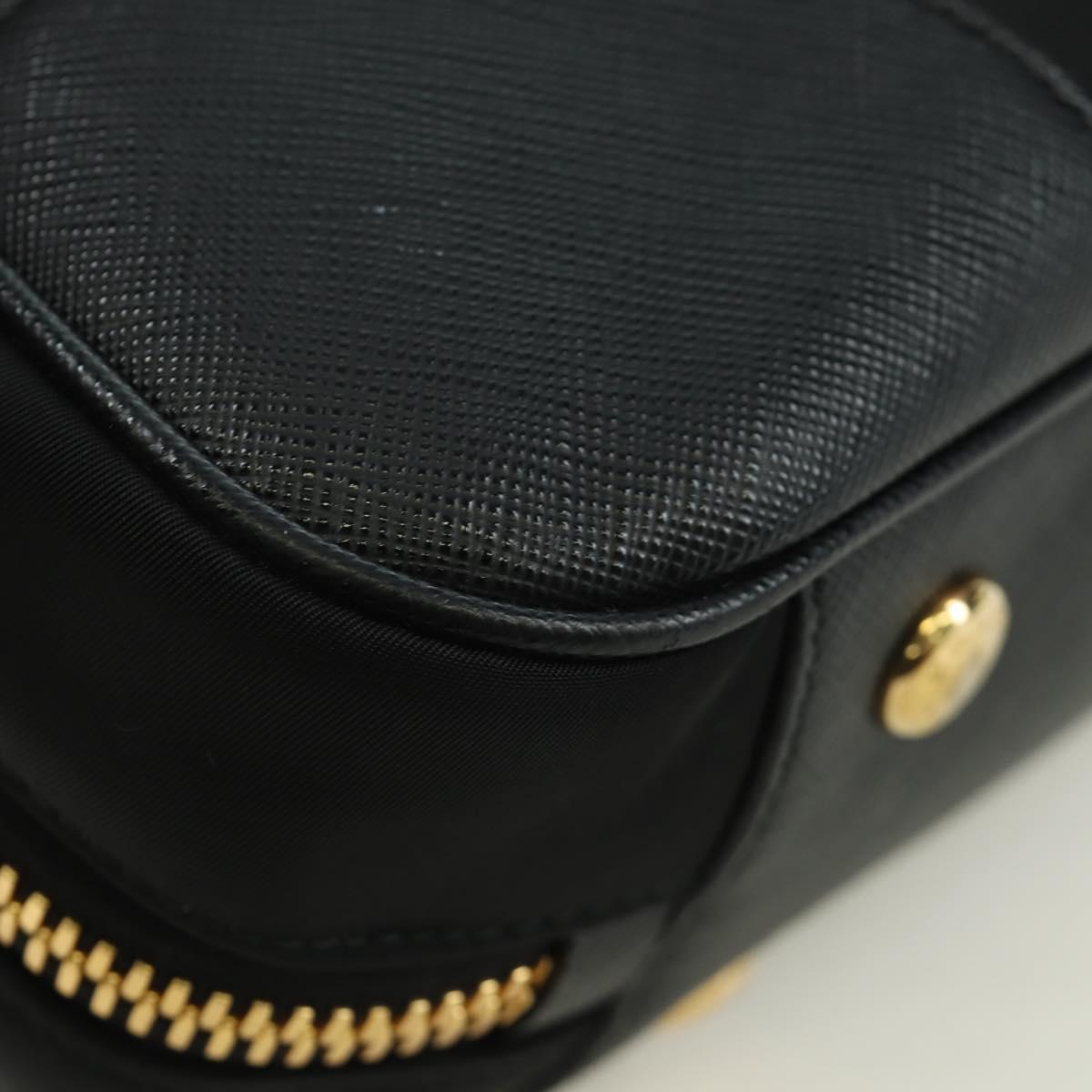 PRADA Hand Bag Nylon 2way Gold Black 1BB115 Auth ARZ666SAM