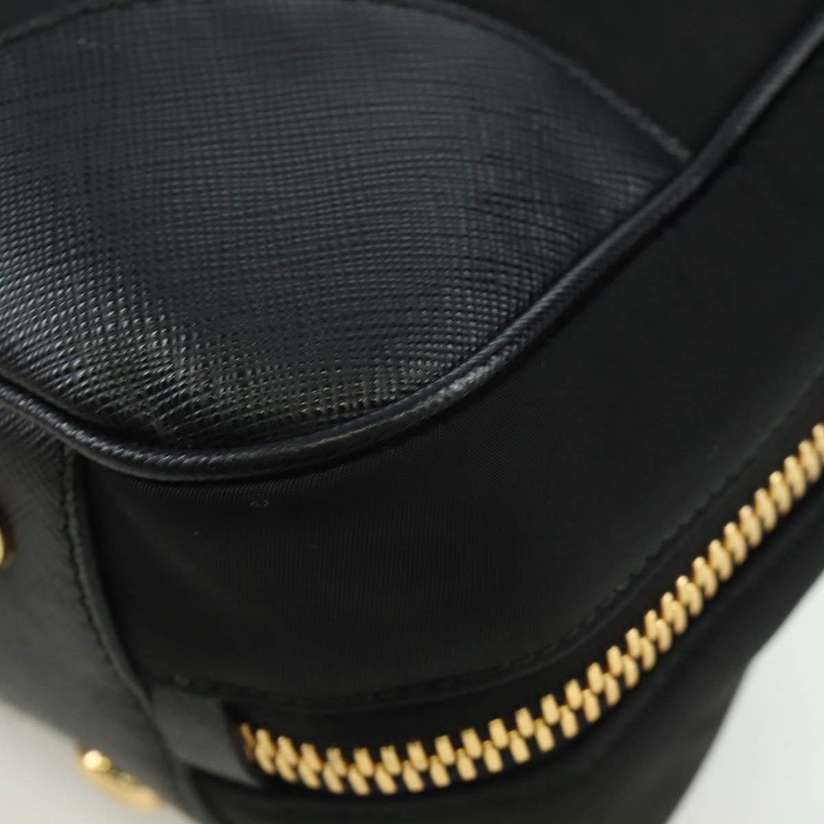 PRADA Hand Bag Nylon 2way Gold Black 1BB115 Auth ARZ666SAM