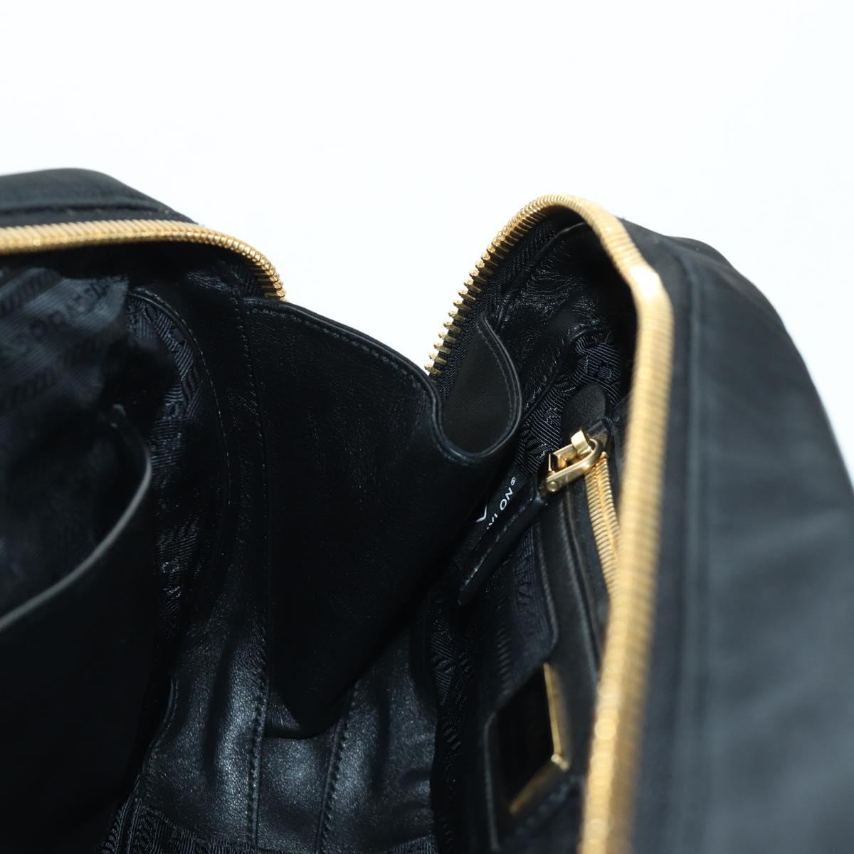 PRADA Hand Bag Nylon 2way Gold Black 1BB115 Auth ARZ666SAM