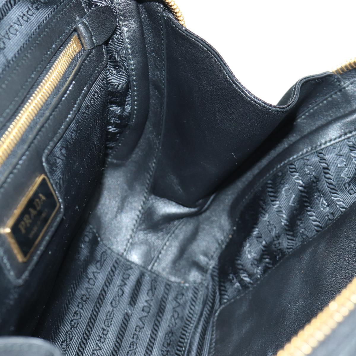 PRADA Hand Bag Nylon 2way Gold Black 1BB115 Auth ARZ666SAM