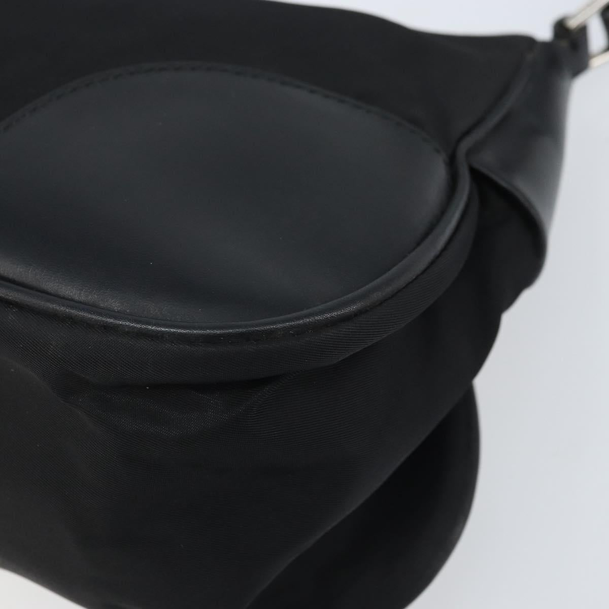 PRADA Shoulder Bag Nylon Black Silver Auth ARZ672A