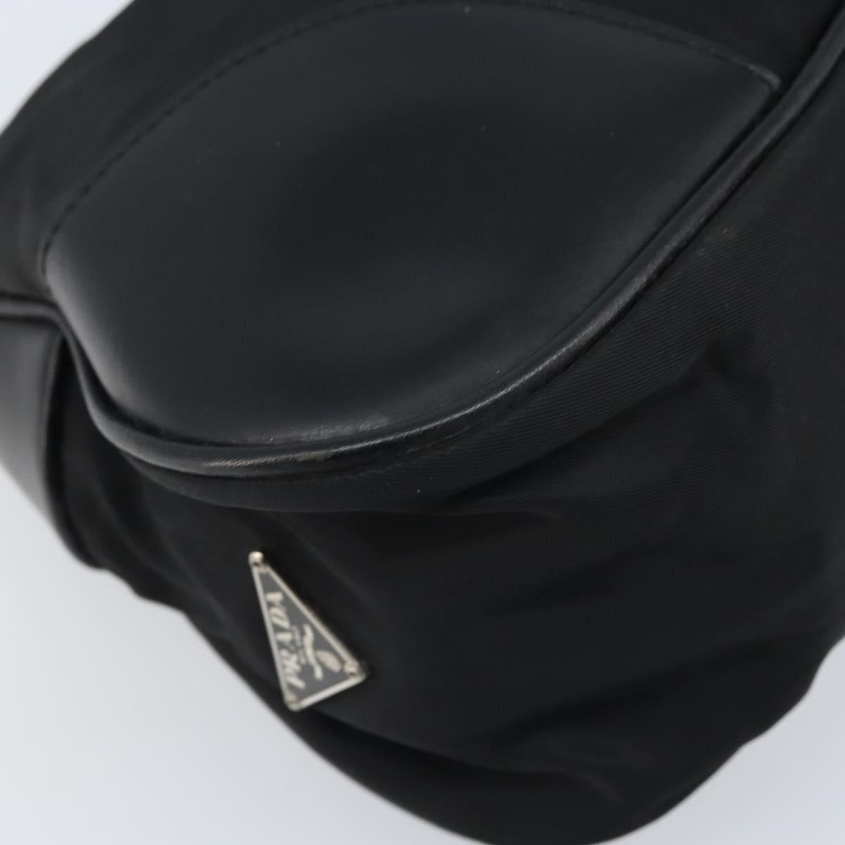 PRADA Shoulder Bag Nylon Black Silver Auth ARZ672A