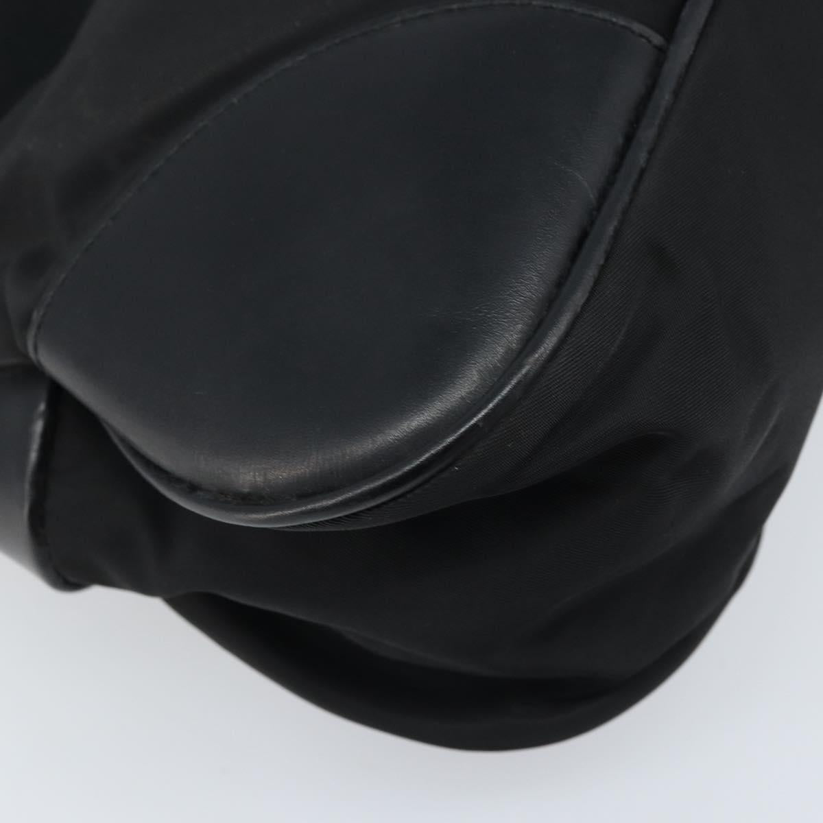 PRADA Shoulder Bag Nylon Black Silver Auth ARZ672A