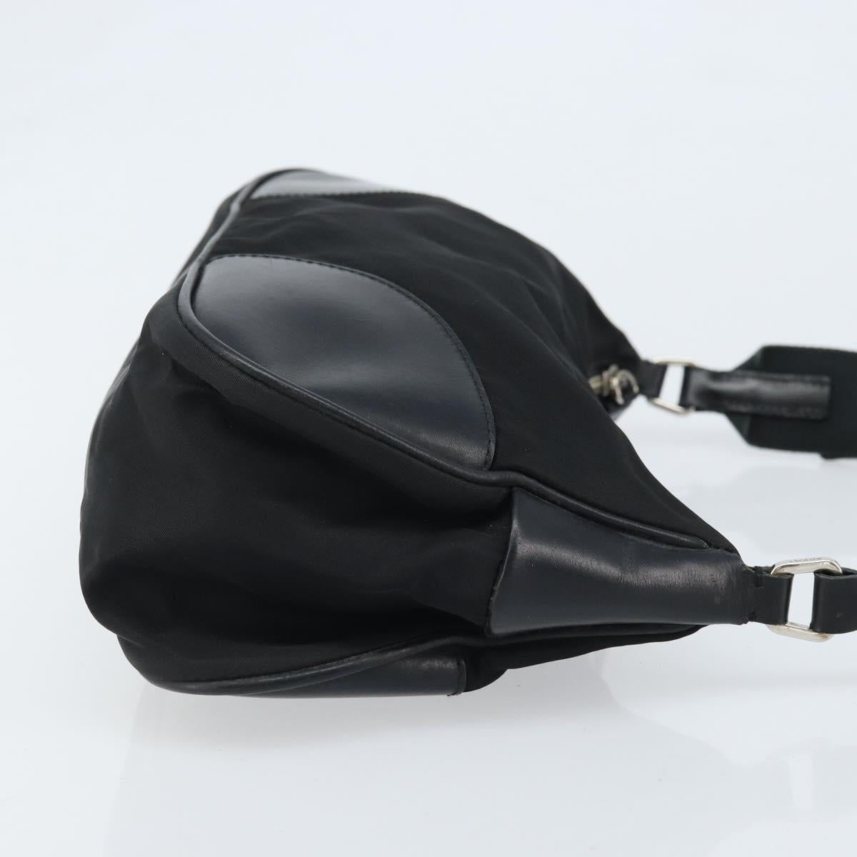 PRADA Shoulder Bag Nylon Black Silver Auth ARZ672A
