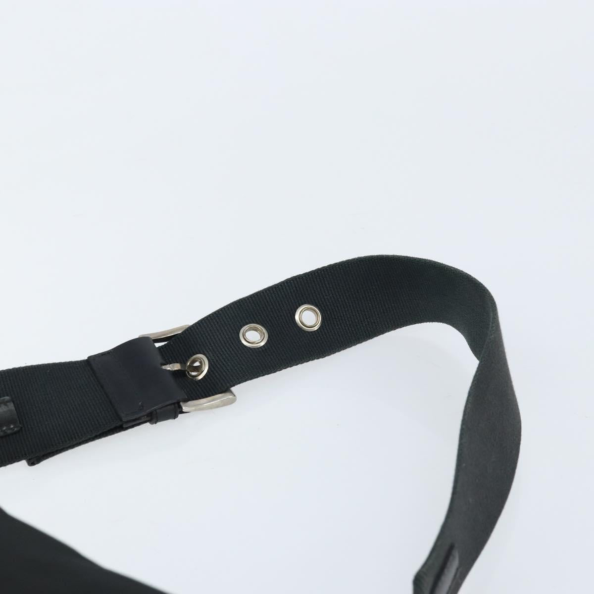 PRADA Shoulder Bag Nylon Black Silver Auth ARZ672A