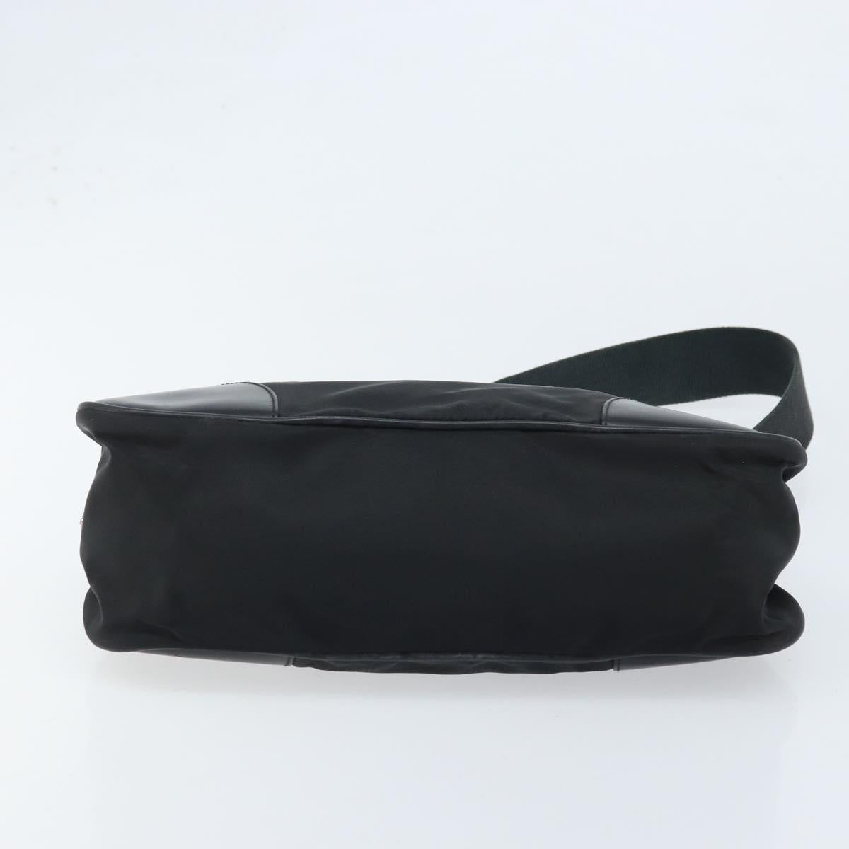 PRADA Shoulder Bag Nylon Black Silver Auth ARZ672A