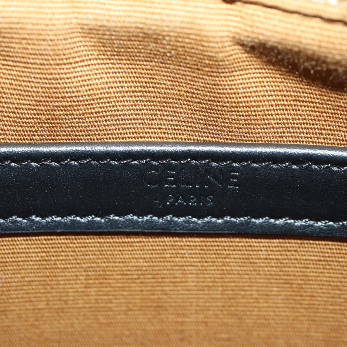CELINE Triomphe Medium Messenger bag Shoulder Bag PVC Black Gold Auth ARZ678SAM