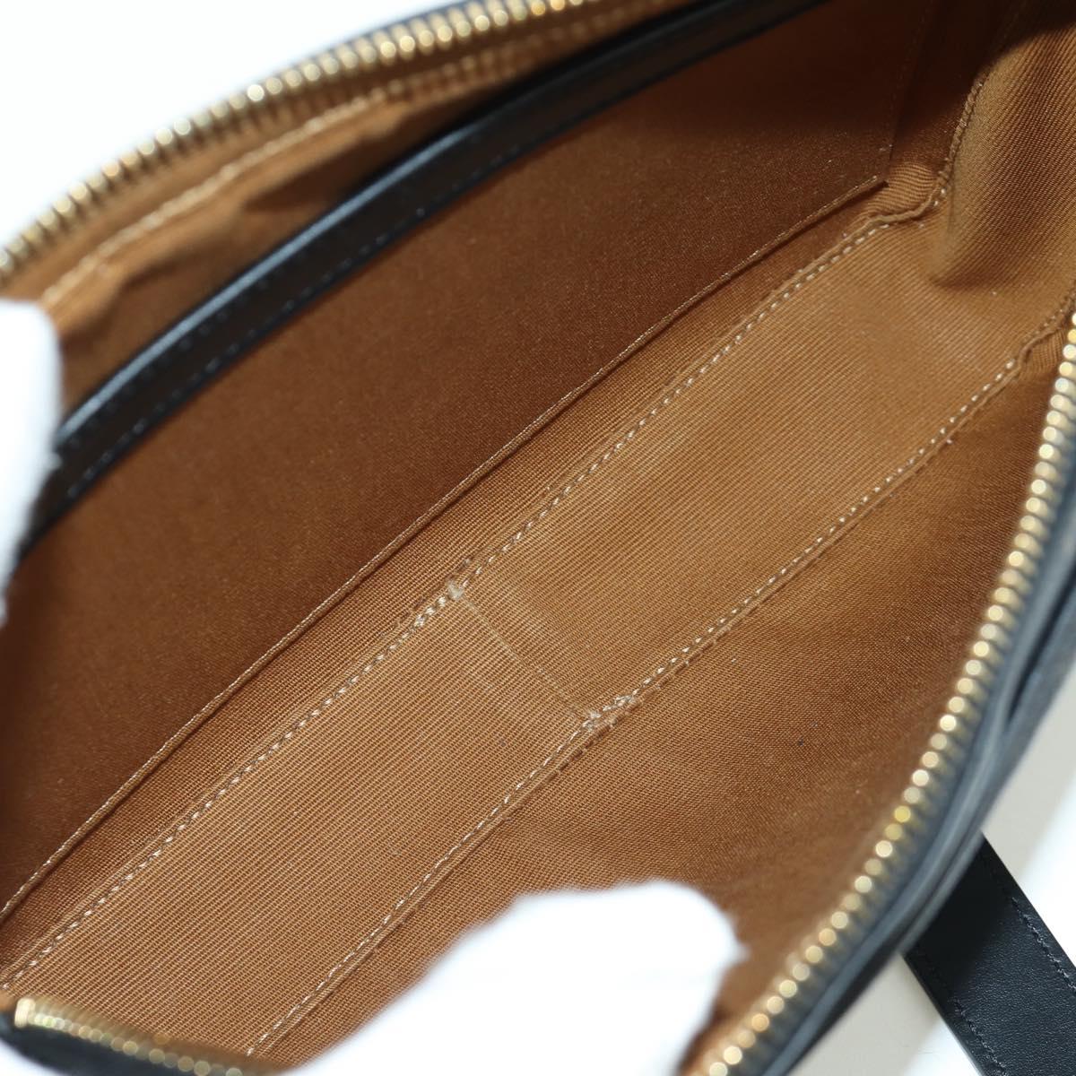CELINE Triomphe Medium Messenger bag Shoulder Bag PVC Black Gold Auth ARZ678SAM