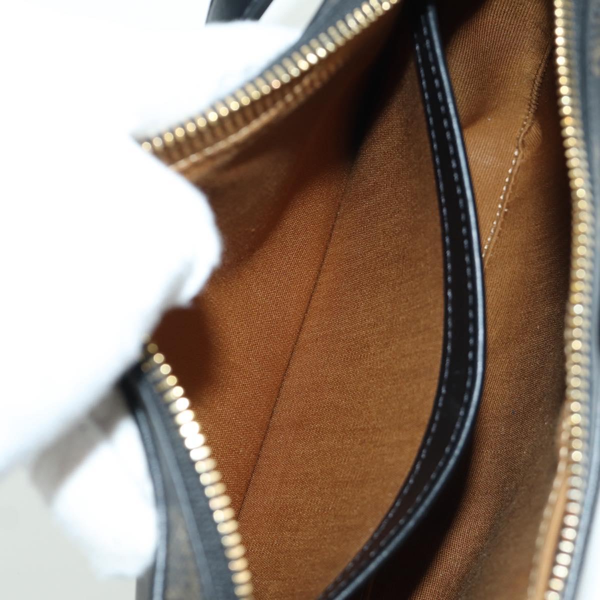 CELINE Triomphe Medium Messenger bag Shoulder Bag PVC Black Gold Auth ARZ678SAM