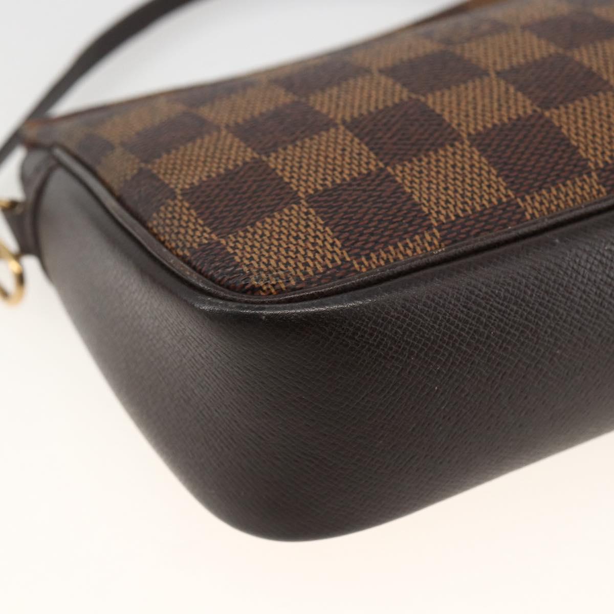 LOUIS VUITTON Damier Ebene Trousse Makeup Pouch N51982 LV Auth ARZ687A