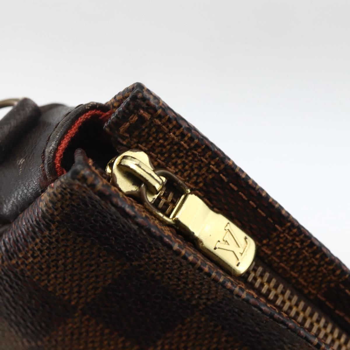 LOUIS VUITTON Damier Ebene Trousse Makeup Pouch N51982 LV Auth ARZ687A