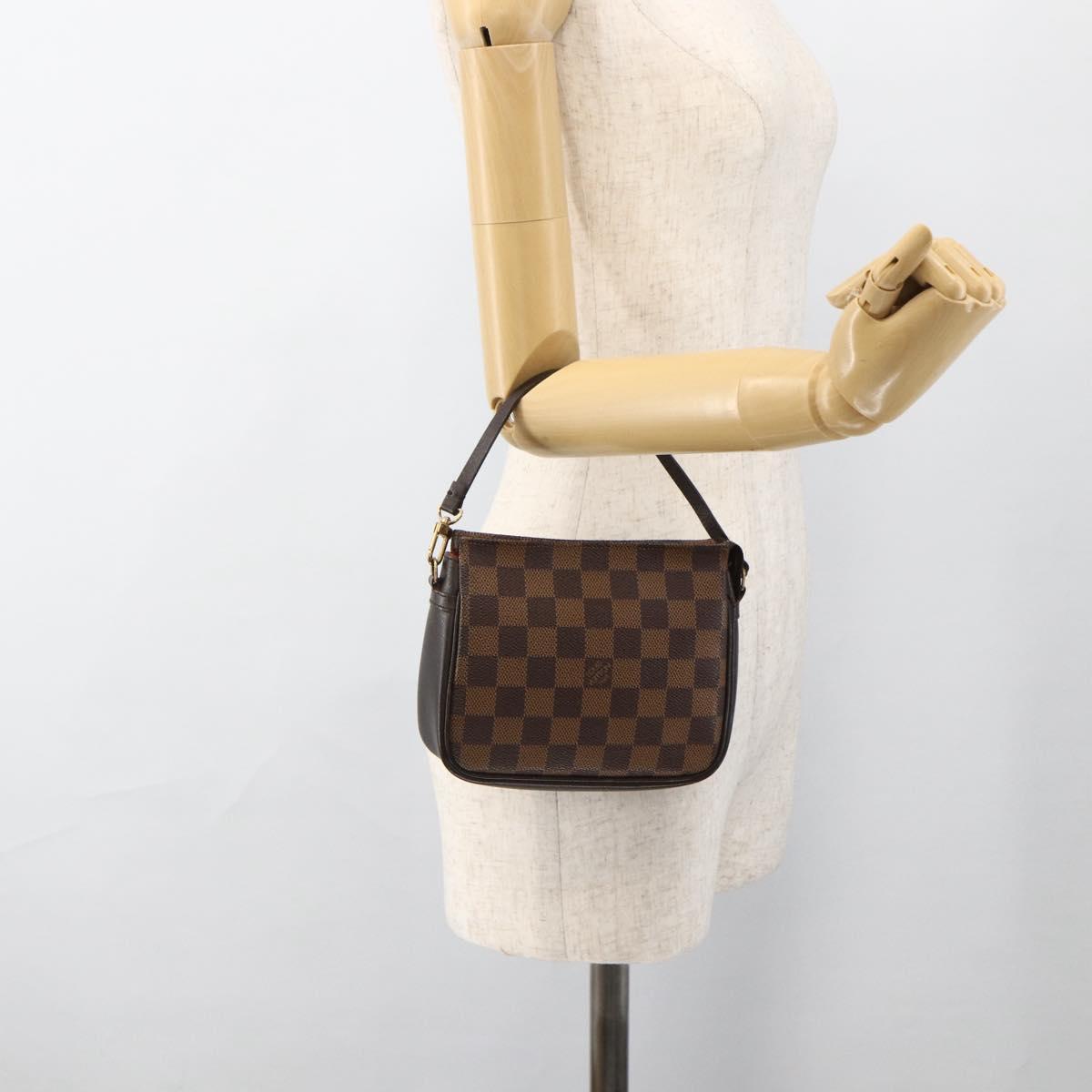 LOUIS VUITTON Damier Ebene Trousse Makeup Pouch N51982 LV Auth ARZ687A