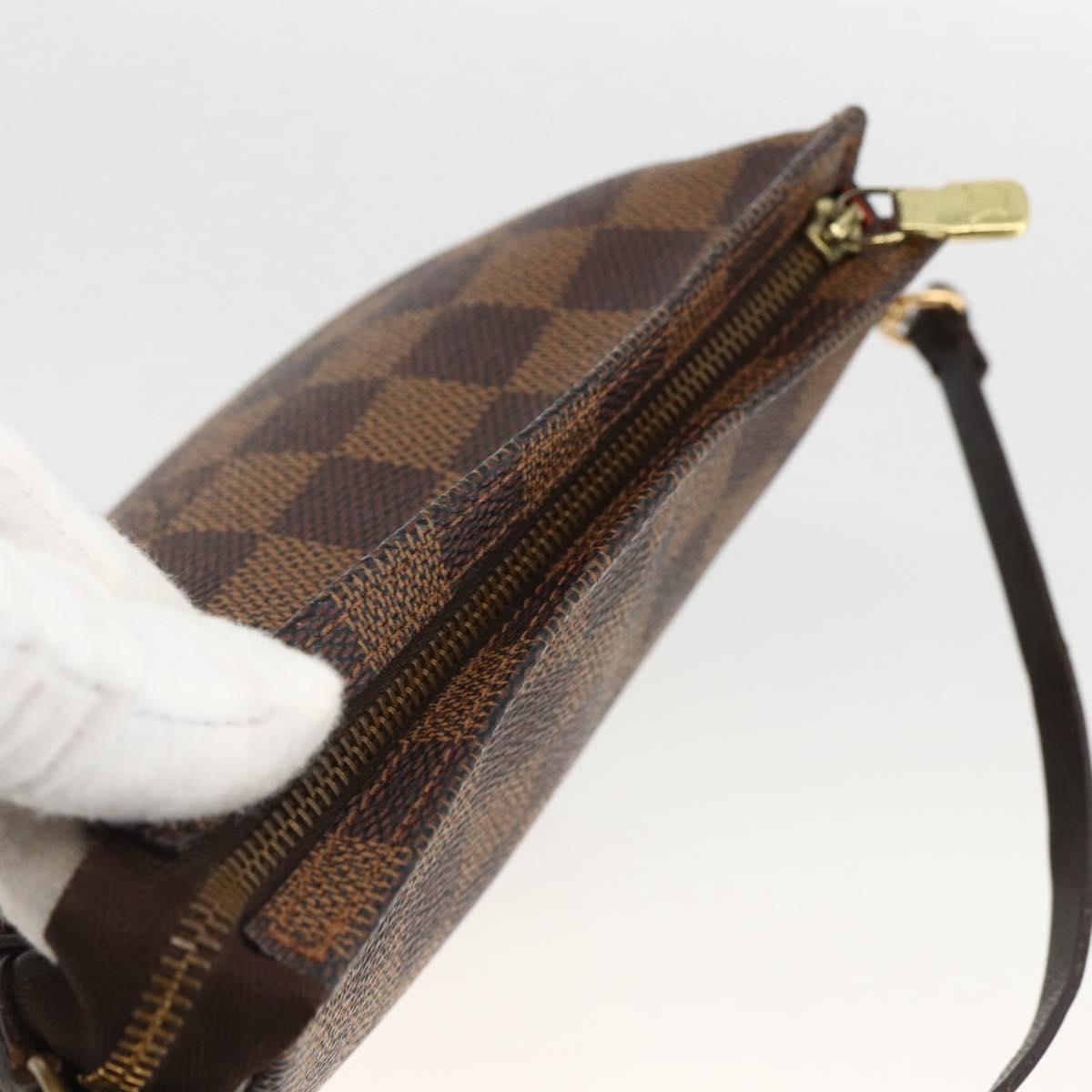 LOUIS VUITTON Damier Ebene Trousse Makeup Pouch N51982 LV Auth ARZ687A