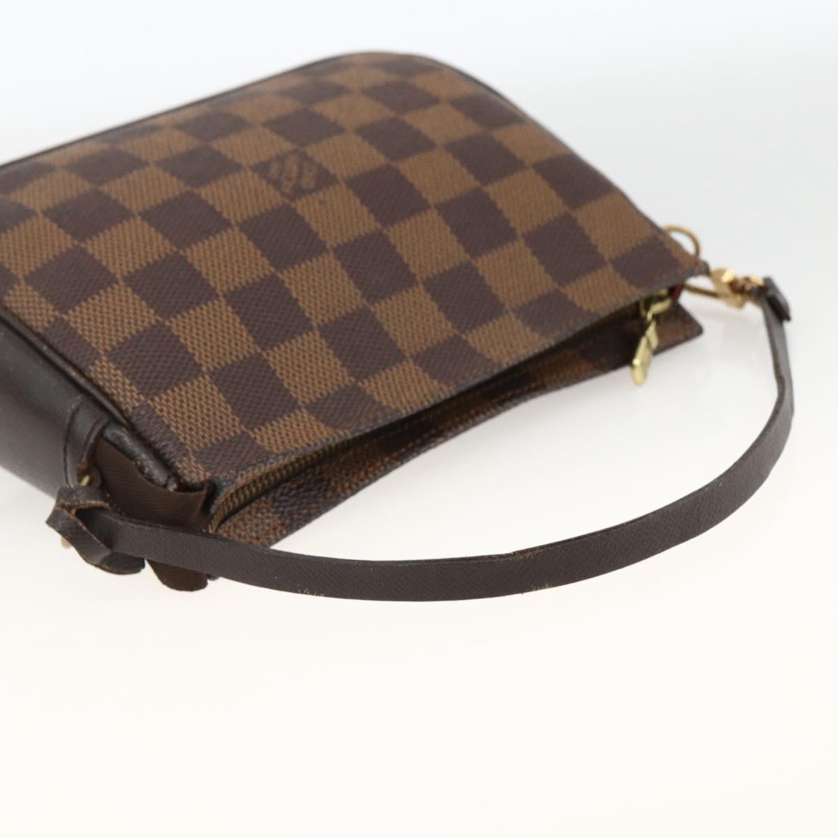 LOUIS VUITTON Damier Ebene Trousse Makeup Pouch N51982 LV Auth ARZ687A