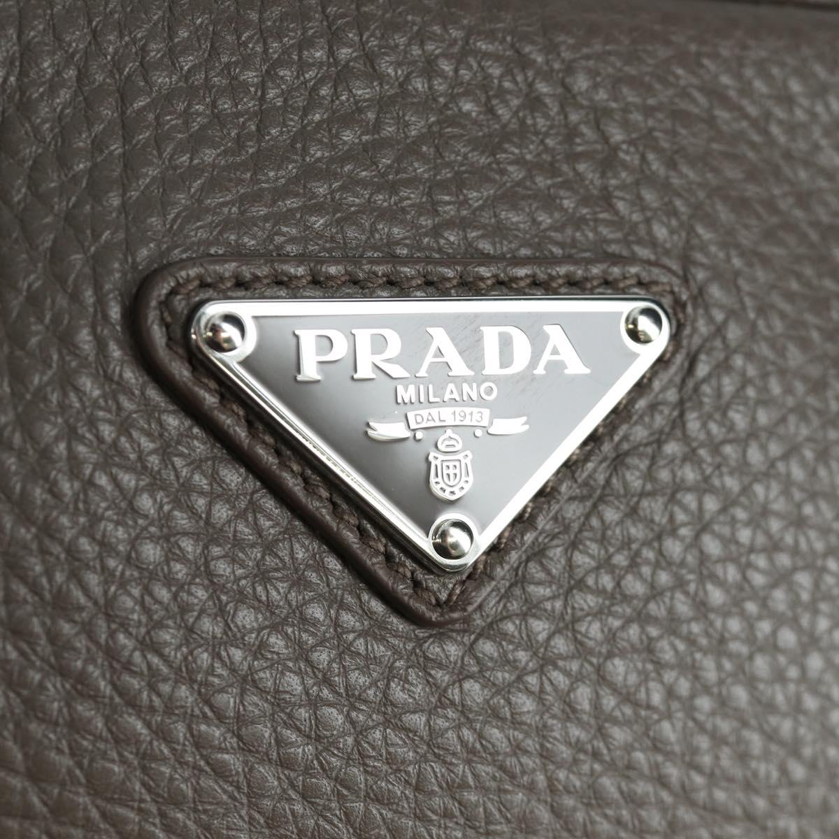 PRADA Vitterodino Shoulder Bag Leather Gray Silver 2VH184 Auth ARZ688SAM