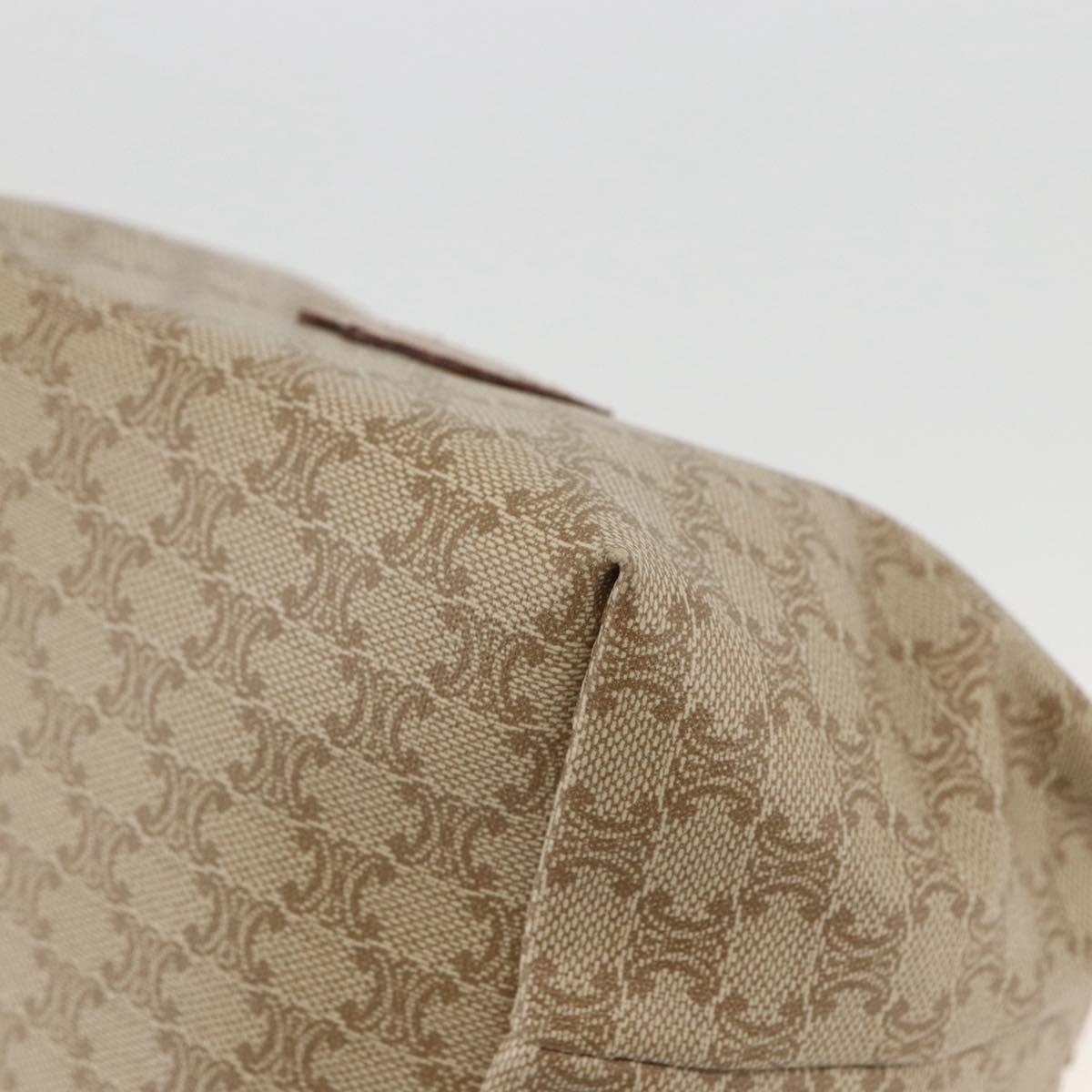 CELINE Macadam Canvas Hand Bag PVC Beige Gold Auth ARZ690A