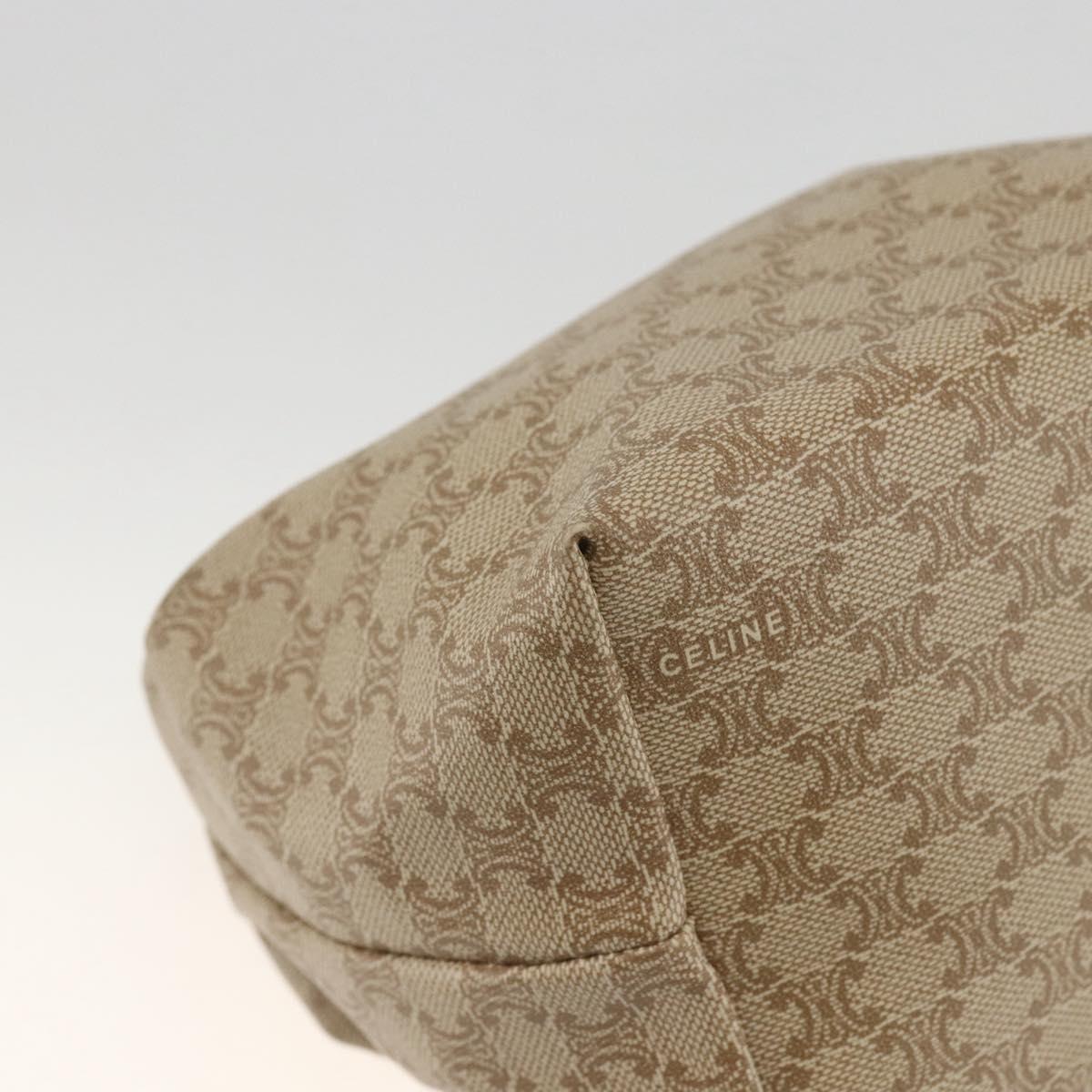CELINE Macadam Canvas Hand Bag PVC Beige Gold Auth ARZ690A