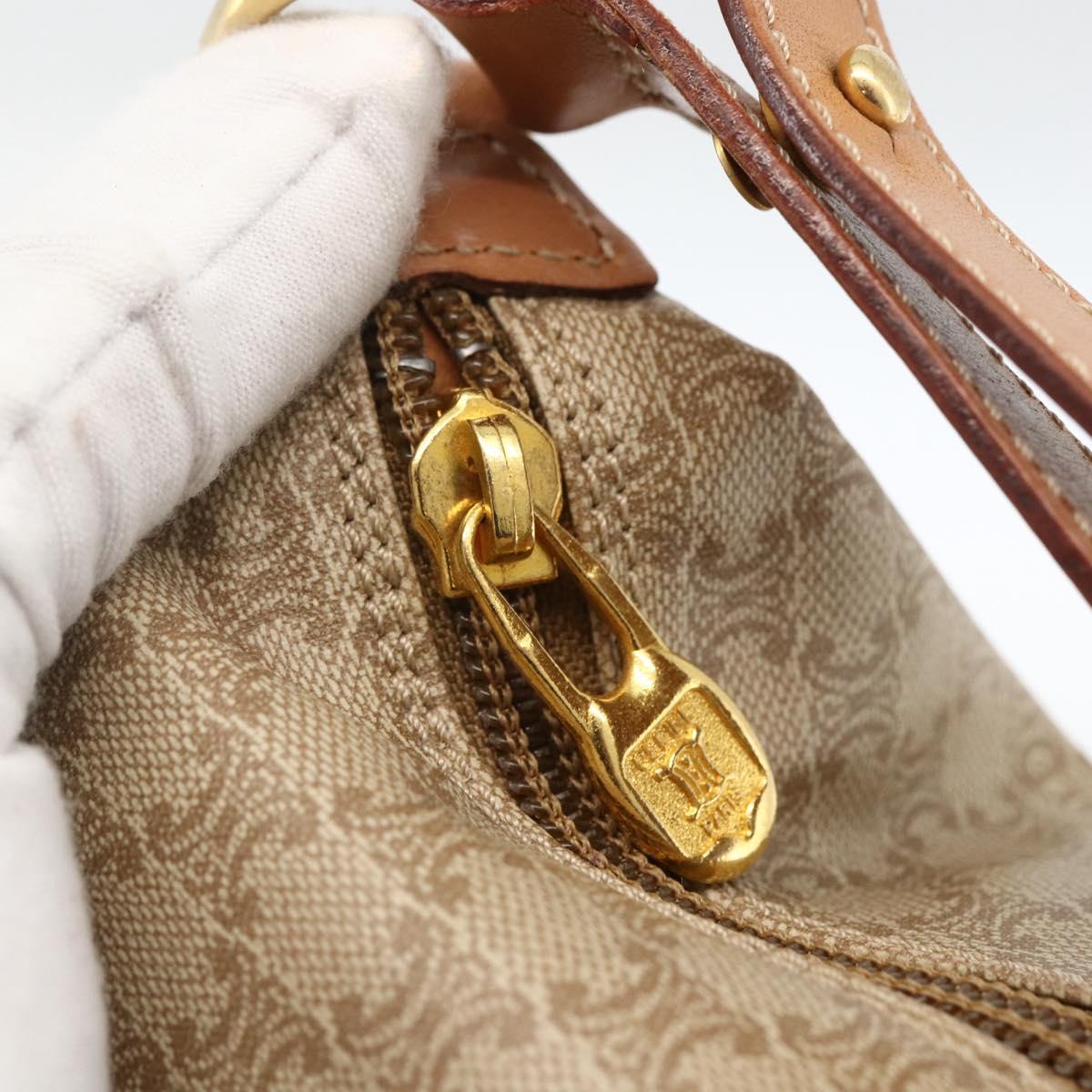 CELINE Macadam Canvas Hand Bag PVC Beige Gold Auth ARZ690A