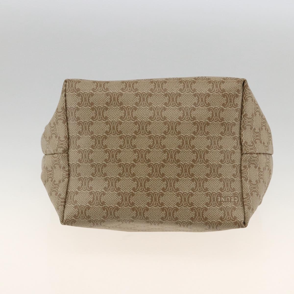 CELINE Macadam Canvas Hand Bag PVC Beige Gold Auth ARZ690A