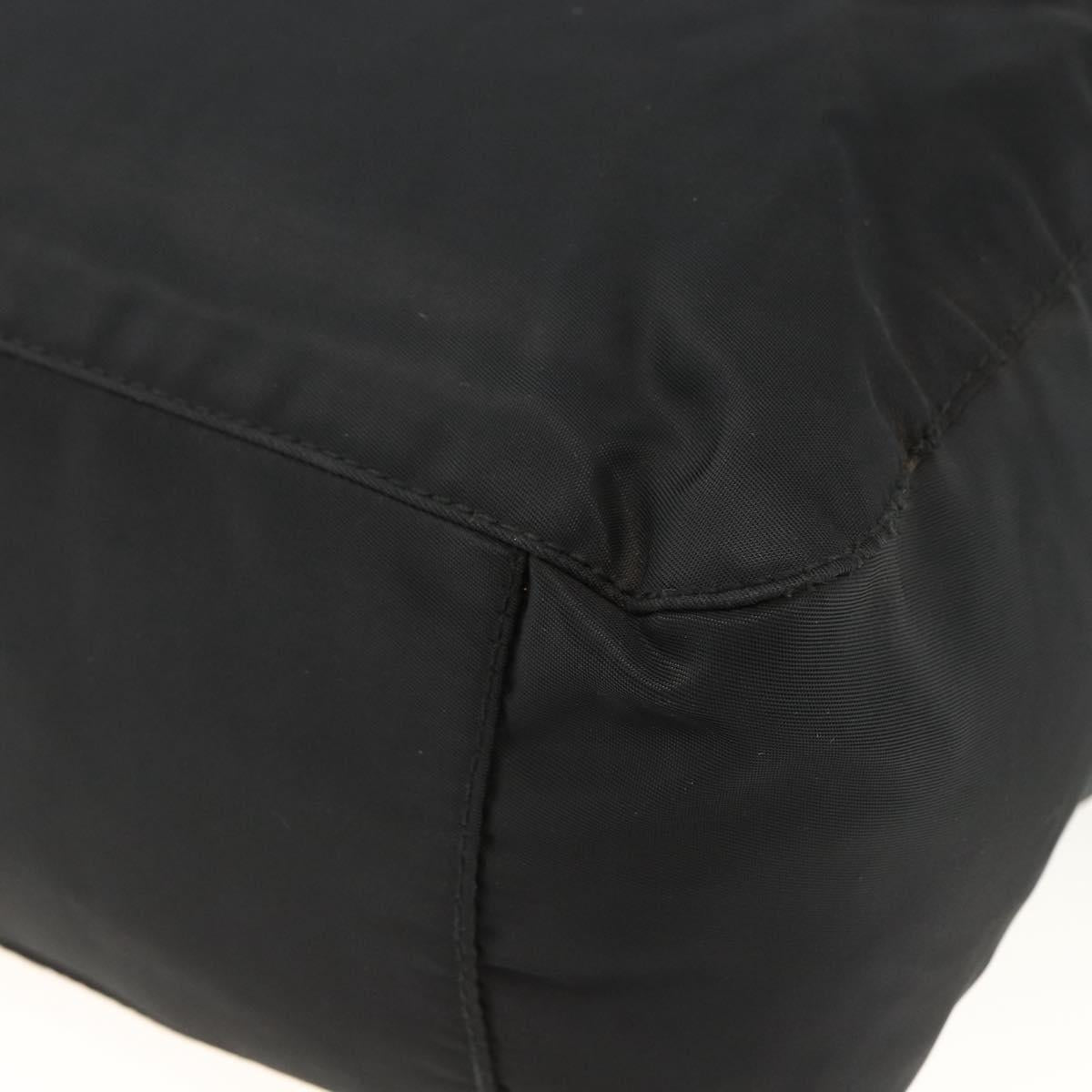 PRADA Hand Bag Nylon Black Silver Auth ARZ694
