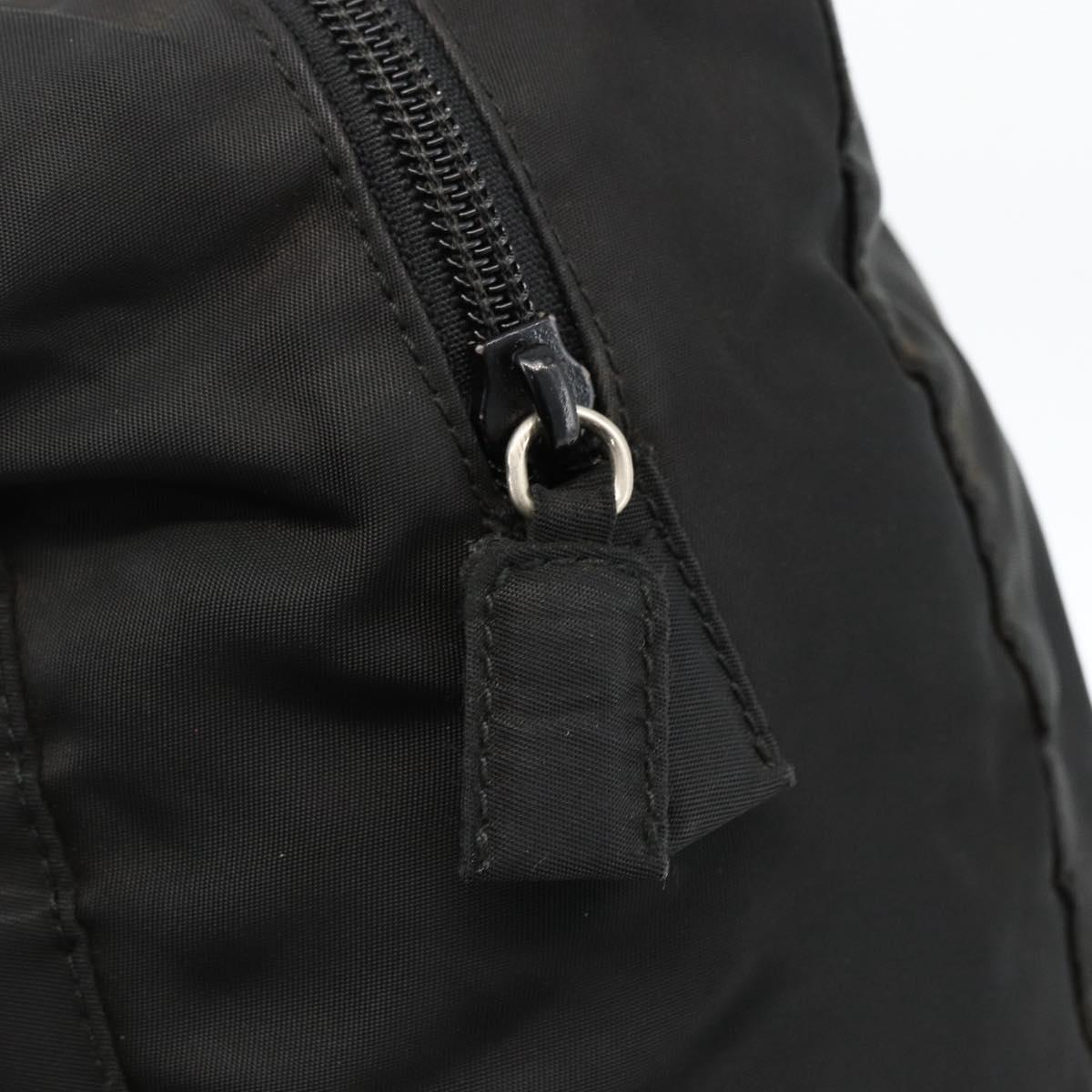PRADA Hand Bag Nylon Black Silver Auth ARZ694