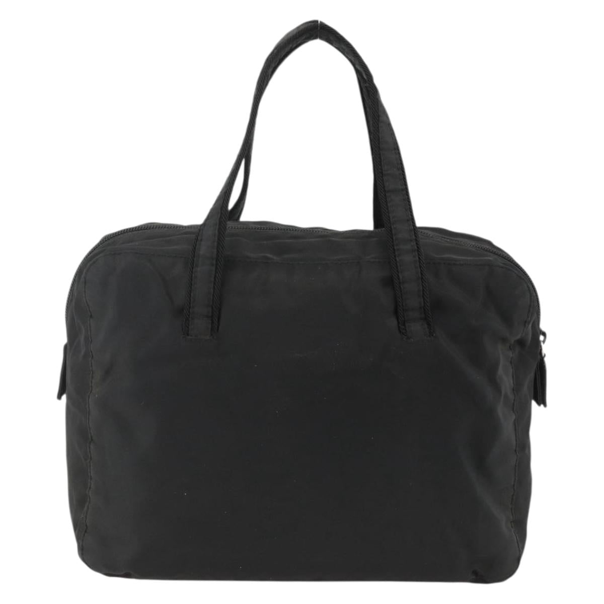 PRADA Hand Bag Nylon Black Silver Auth ARZ694