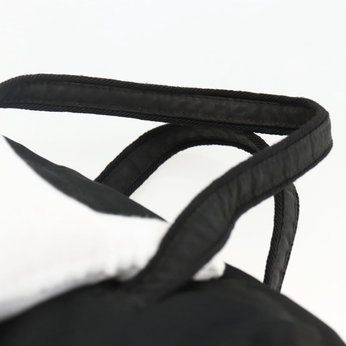 PRADA Hand Bag Nylon Black Silver Auth ARZ694