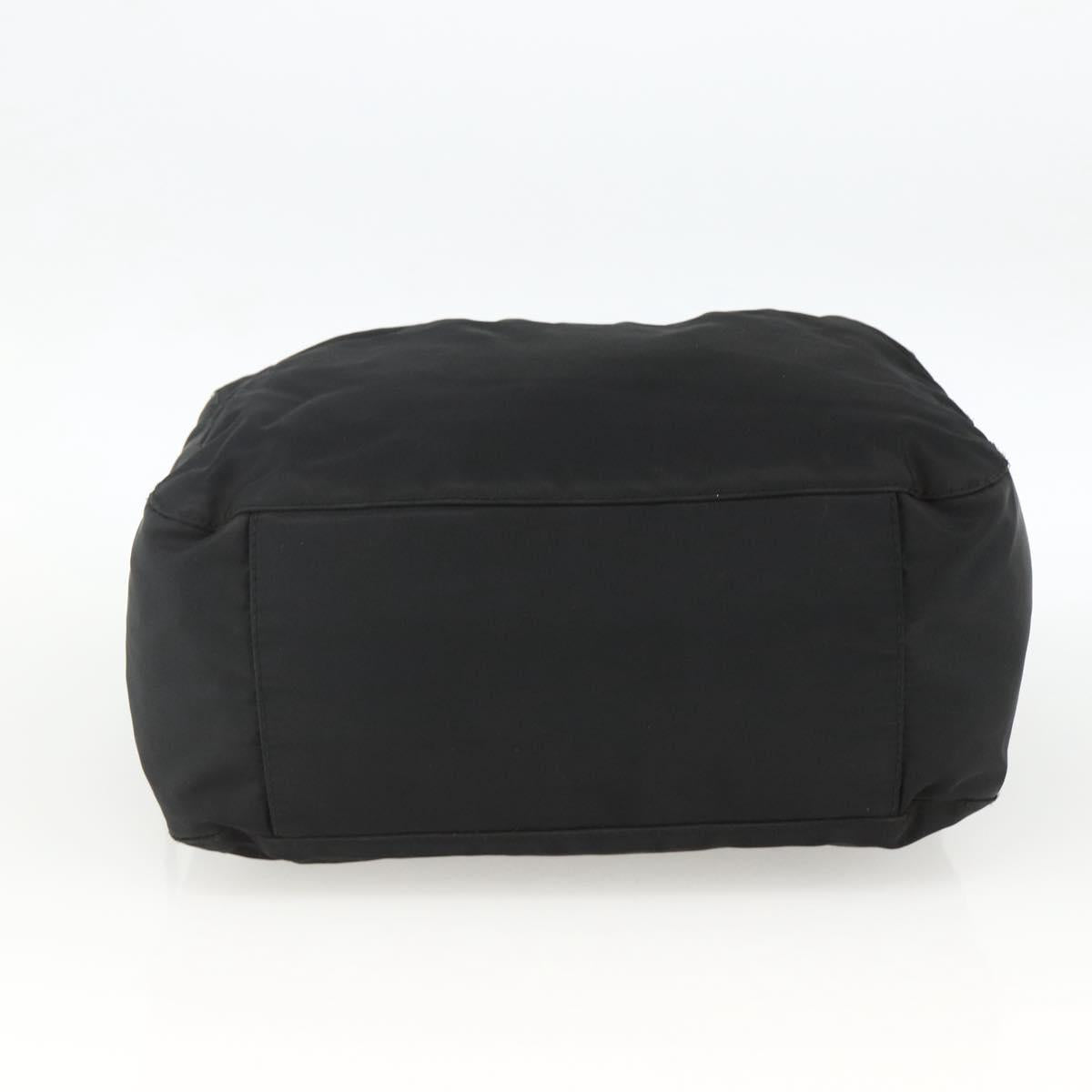 PRADA Hand Bag Nylon Black Silver Auth ARZ694