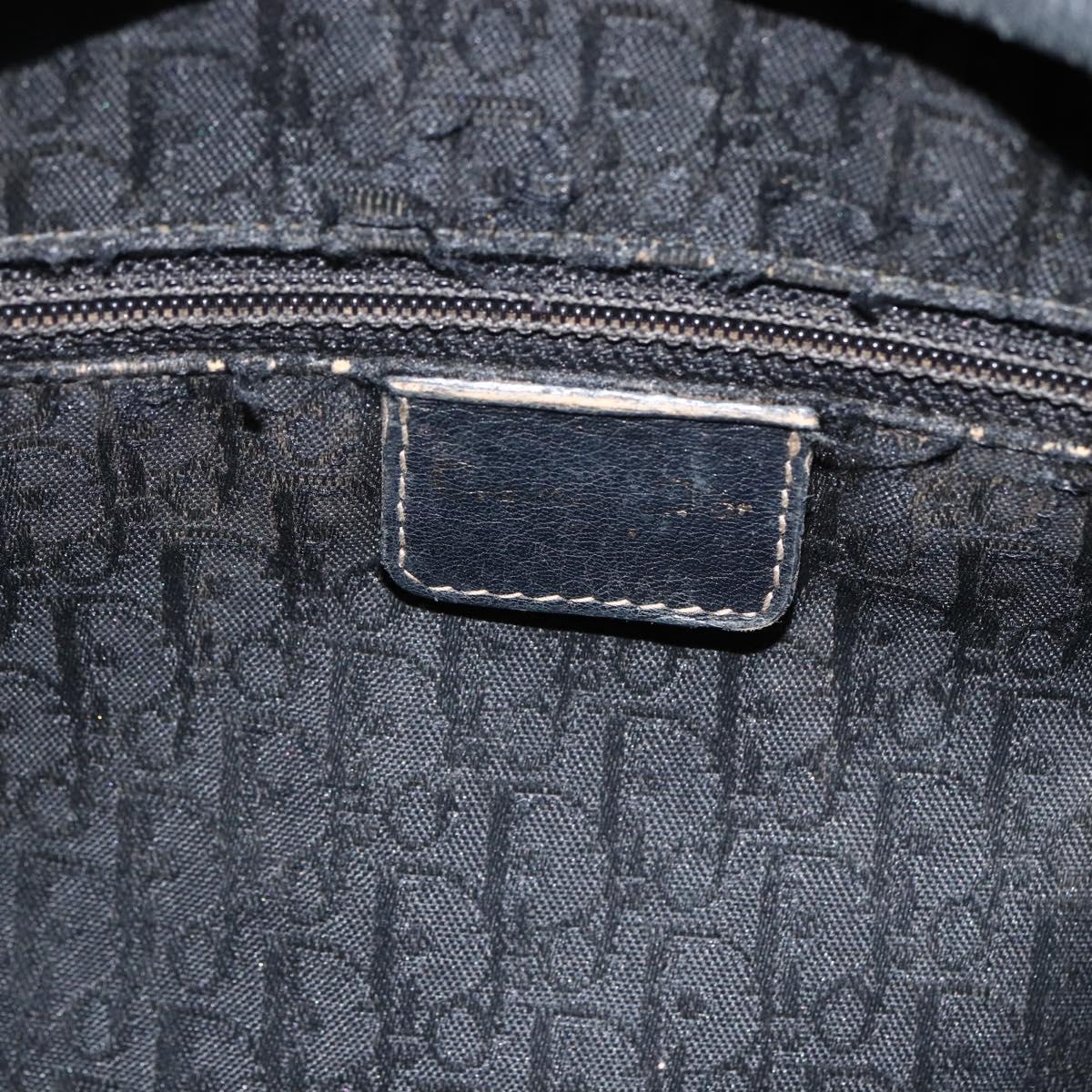 Christian Dior Lady Dior Tote Bag Leather 2way Black Gold Auth ARZ701