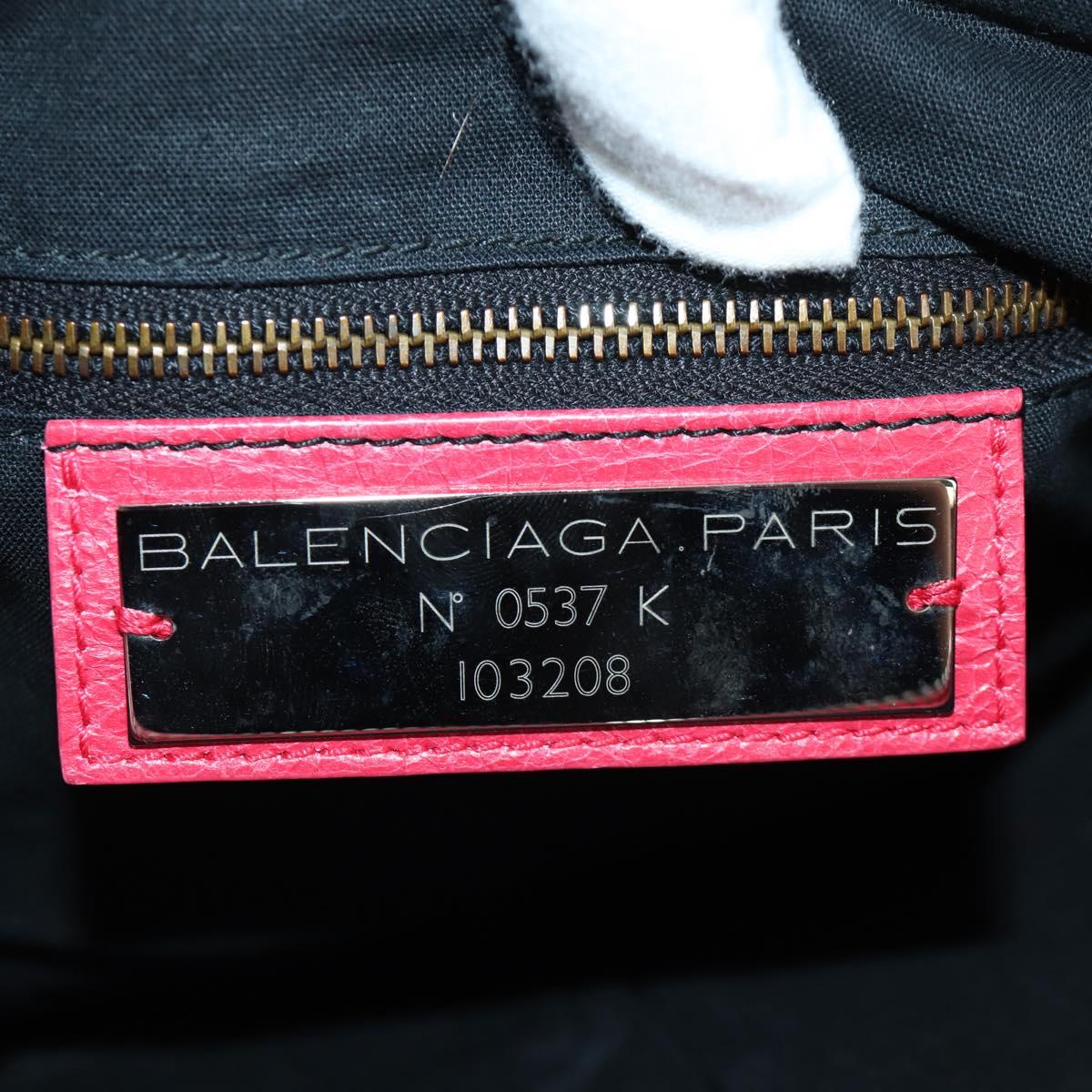 BALENCIAGA The First Hand Bag Leather 2way Pink 103208 Auth ARZ707SAV