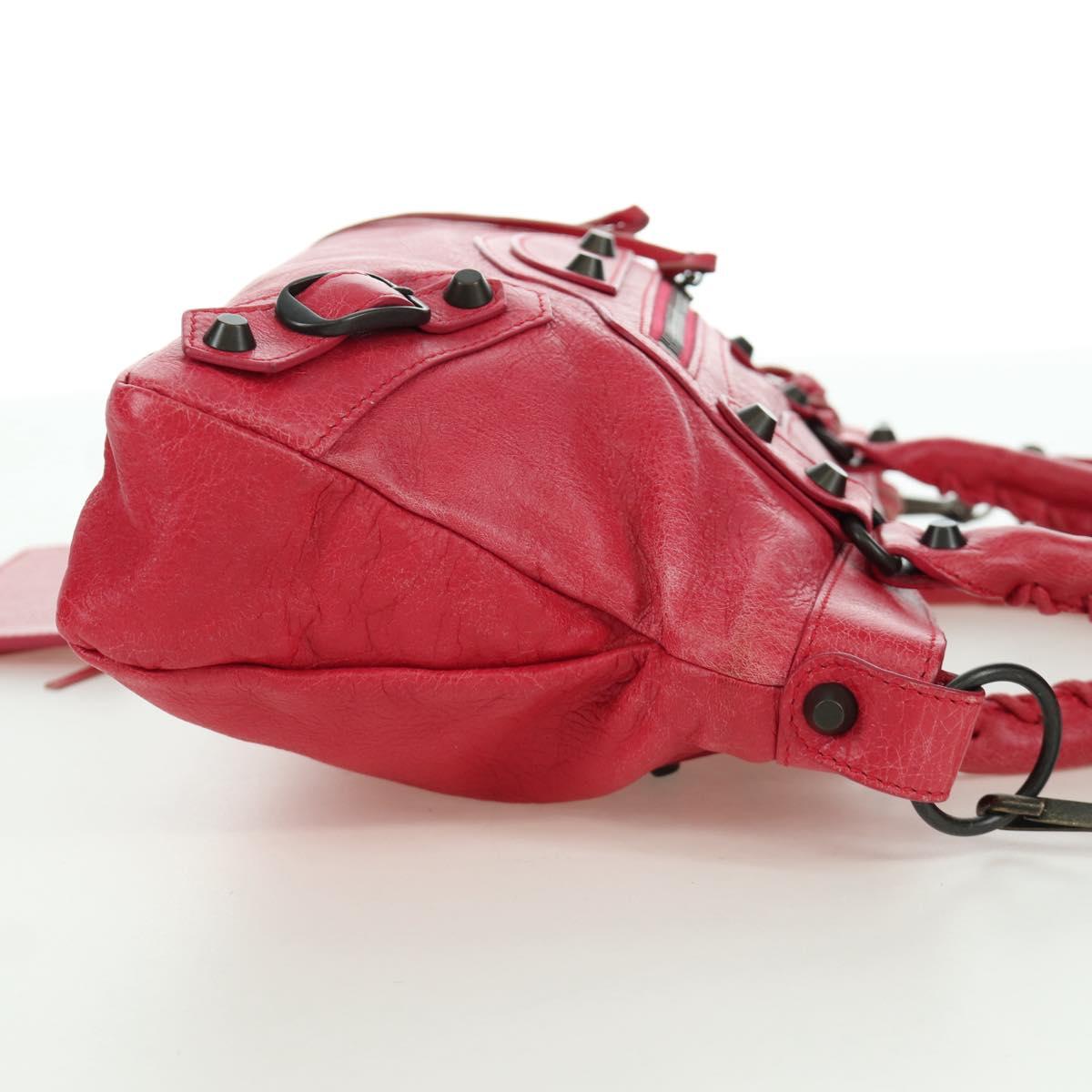 BALENCIAGA The First Hand Bag Leather 2way Pink 103208 Auth ARZ707SAV