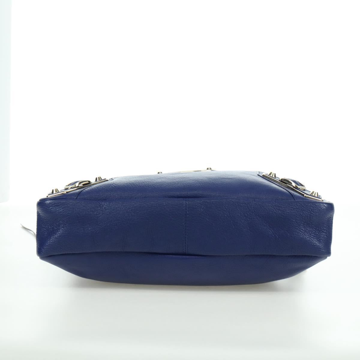 BALENCIAGA The Town Metallic Edge Bag Leather 2way Navy 240579 Auth ARZ708SAV