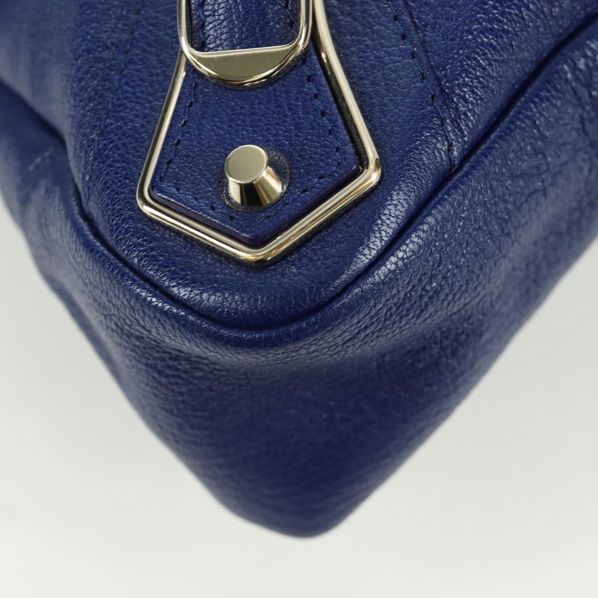 BALENCIAGA The Town Metallic Edge Bag Leather 2way Navy 240579 Auth ARZ708SAV