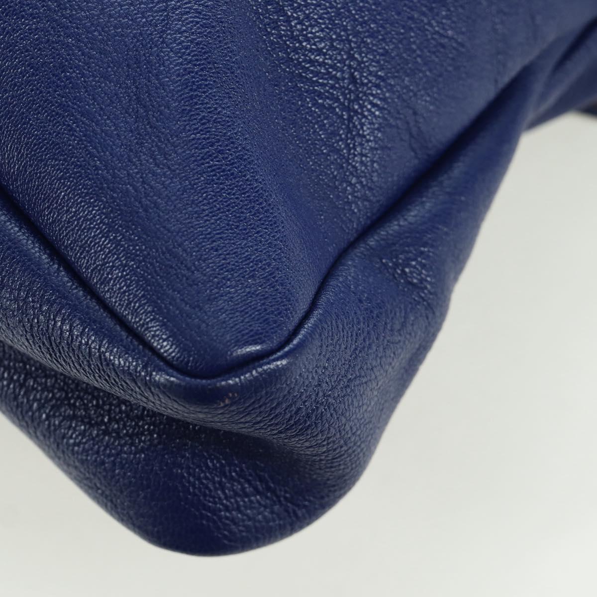 BALENCIAGA The Town Metallic Edge Bag Leather 2way Navy 240579 Auth ARZ708SAV