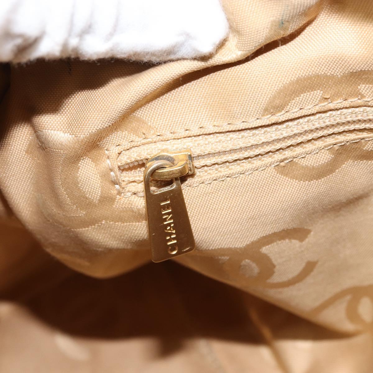 CHANEL Hand Bag Caviar Skin Beige Gold CC Auth ARZ712A